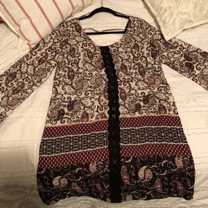 Multi Color Long Sleeve Dress, Medium
